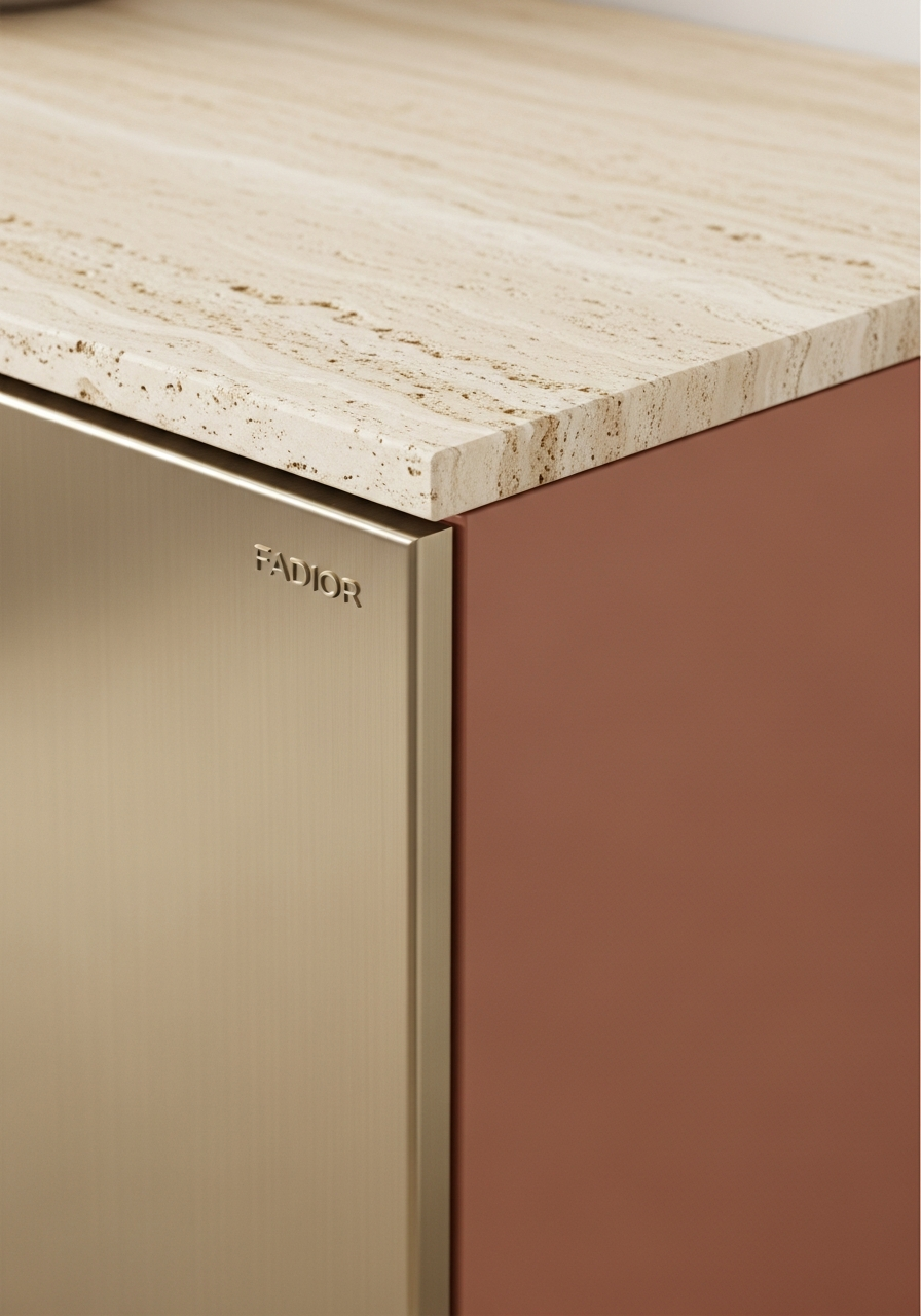 Stainless Steel Balcony Storage Cabinet with Terracotta Panels and