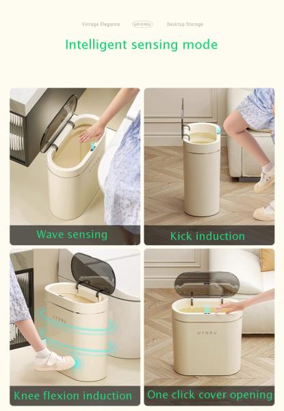 Home 2023 New Toilet Living Room with Cover Narrow Slit From the Electric Intelligent Induction Garbage Can