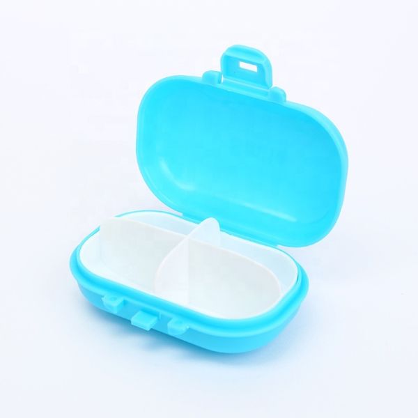 JH Medibox Portable Travel Pill Box Candy-Color PP Material Waterproof Feature Removable Vitamin Holder Case Bottle Container