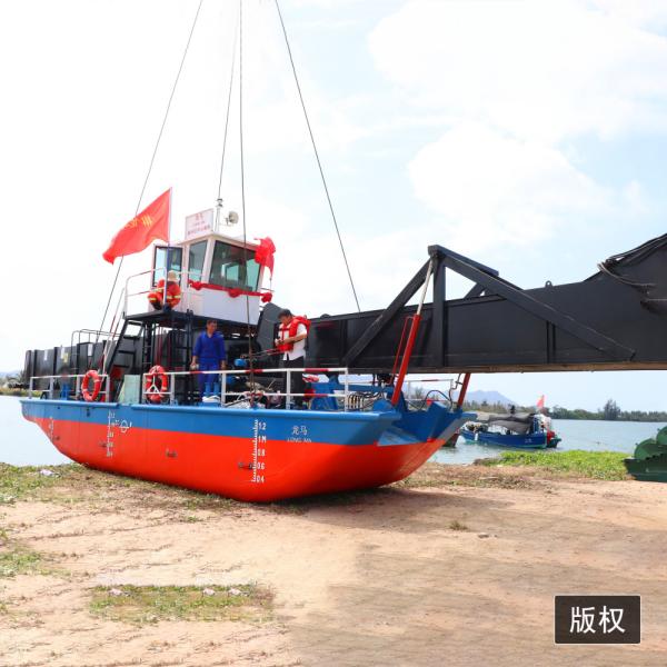 Lake Automatic Gear Drive Aquatic Weed Harvester Water Hyacinth Cutting Ship Trash Skimmer Boat40hp 60hp