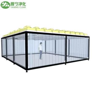 実験室 クリーンルーム ISO GMP モジュラー 塵のない クリーンルーム モジュラー PVC 壁パネル 組立 硬壁 FFU クリーンルーム クリーンブース