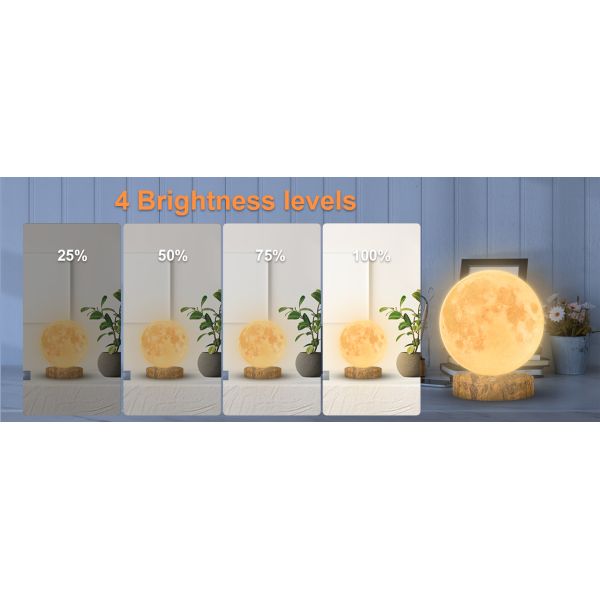 Bedside Daylight Therapy Lamp 10000 Lux Moon Table Lamp 16W