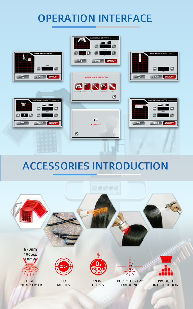 Professional Diode LED Hair Growth Laser Machine Scalp Detection Anti Hair Loss Scalp Therapy Equipment For Hair Salon
