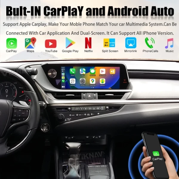 Viknav Fit For 12.3 Inch Car Video lnterface With For LEXUS ES 2018-2020 Carplay interface with screen touchpad