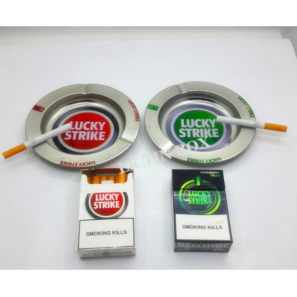 Caixa redonda impressa da lata do cigarro da greve afortunada com bloco D 138 * 14mm do cinzeiro
