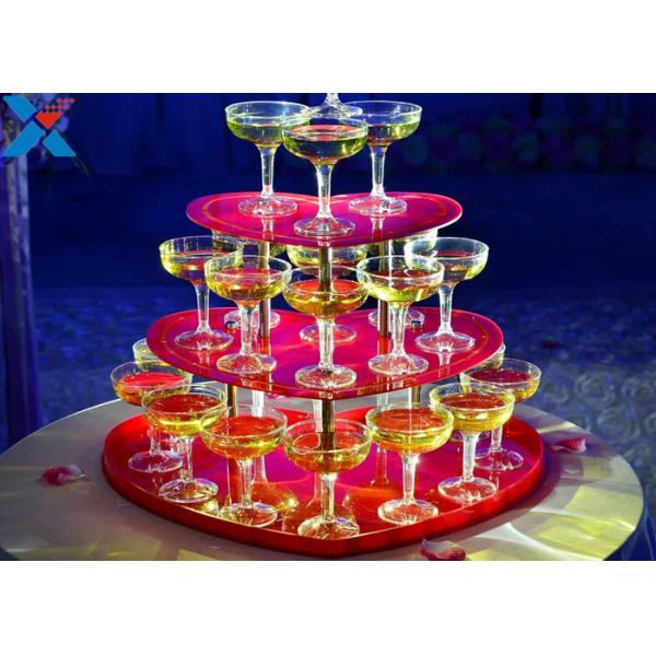 Party Acrylic Wine Rack , 3 Layers Acrylic Champagne Tower For Wedding