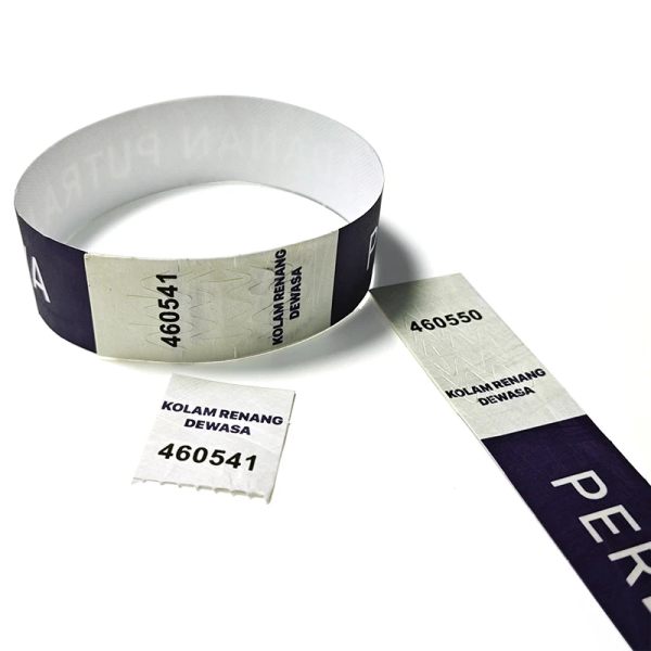 Custom Printing Logo Waterproof Paper RFID Wristband Hot Stamping Disposable Tyvek Bracelets Party Tickets Wristbands ID Band