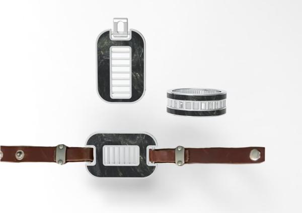 Custom Men's Carbon Fiber Jewelry Set Ring And Pendant Set Stainless Steel Bracelet