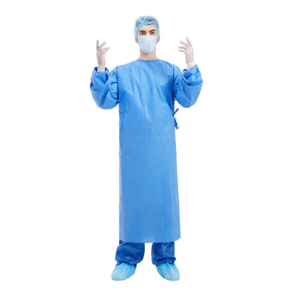 Manufacturer Anti Blood Alcohol Disposable Surgical Gowns With Elastic Cuffs