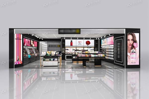 Branded Shop Furniture Gold Rush Series Case 82sqm Cosmetic Store Display for  Space-saving Store Design