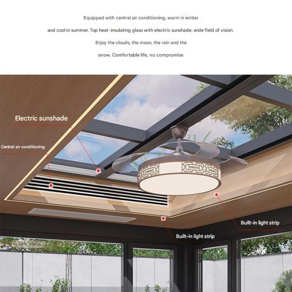 Louver en alliage d'aluminium de type métallique tournant gazebo de salon pour la protection solaire de la cour et du jardin