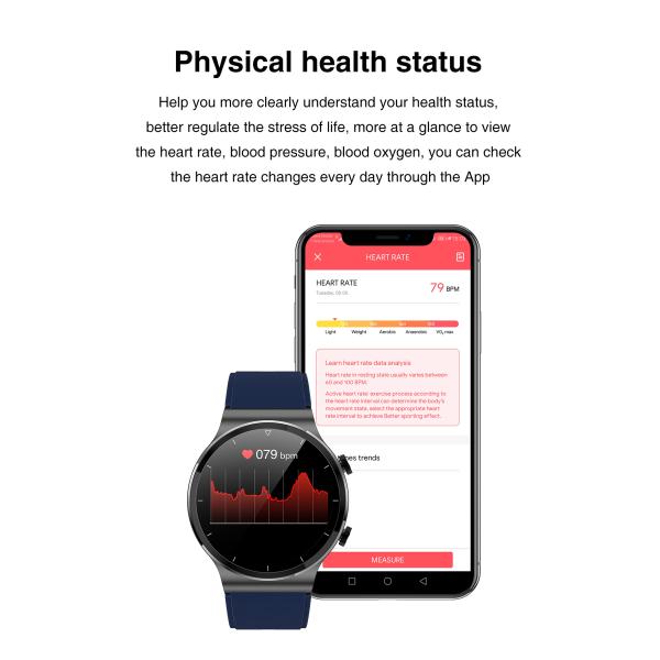 CST816S 1.28inch Full Touch Smartwatch 300mah Battery Smart Health Bracelet