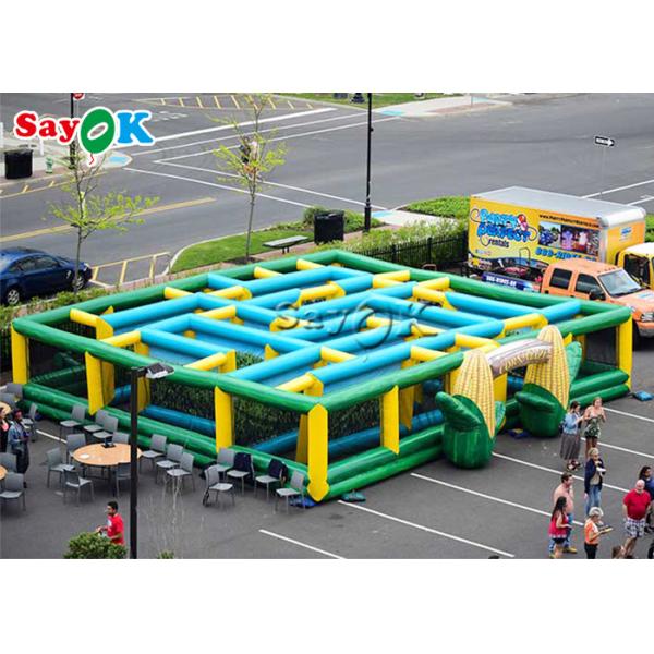 Раздувной лабиринт мозоли хеллоуина на открытом воздухе спорт командных игр желтый зеленый раздувной