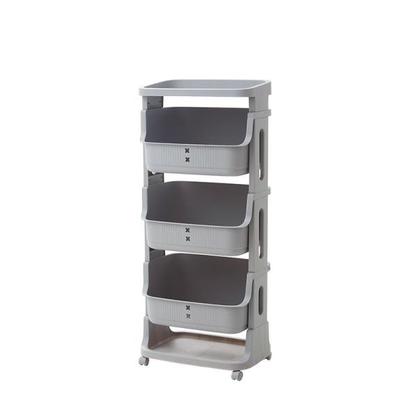 High 100cm 3 Tier Tall Rolling Laundry Cart With 3 Removable Hamper
