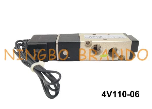 1/8 tipo maneira pneumática DC24V AC220V do NPT 4V110-06 AIRTAC da posição 5 da válvula de ar 2 do solenoide