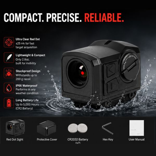 TMPR2 Thermal Imaging Optical Sight AL7075-T6 IP66 Waterproof 113g Ultra Compact Night Vision Thermal Scope for Outdoor Activity