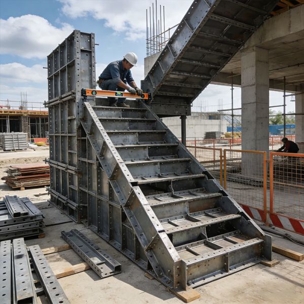 Modular Steel Stair Formwork Non Slip For Concrete Staircase Molds