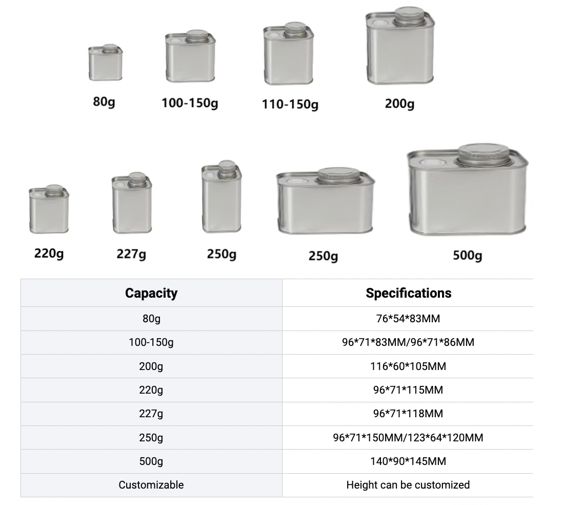250g Capacity Tinplate Can with Food Grade Epoxy Phenolic Coating and 1-inch One-Way Degassing Valve for Coffee Beans
