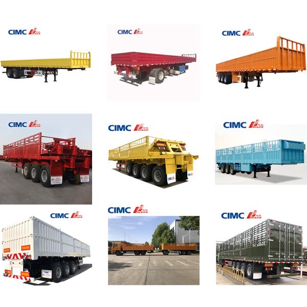 Cereal Transport 60T Flatbed Trailer Train with Mechanical Suspension and Tarpaulin