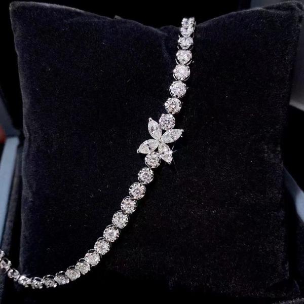 0.40ct-0.49ct D Lab Grown Diamond Royal Diamond Plated Gold Bracelet Full Diamond