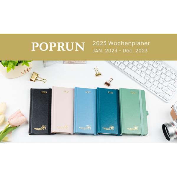 Повестка дня 2023 изготовления на заказ плановика Poprun трудной крышки голубая еженедельная для студента
