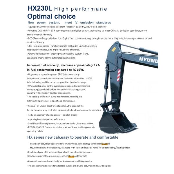 Moving Type Korea Hyundai Excavator HX230 Jindongyu Machinery