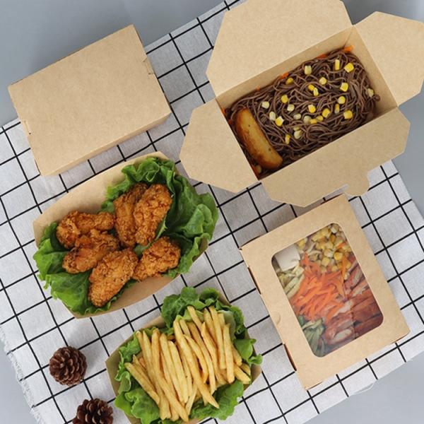 Square Kraft Paper Cardboard To Go Boxes Takeway Food Box