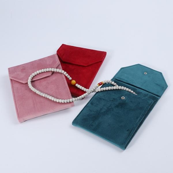 Elegant Luxury Noble Eco Friendly Biodegradable Velvet Pearl Necklace Storage Bag Ring Earring Set Velvet Bag Fashion Dust-Proof Pendant Storage Set Bag