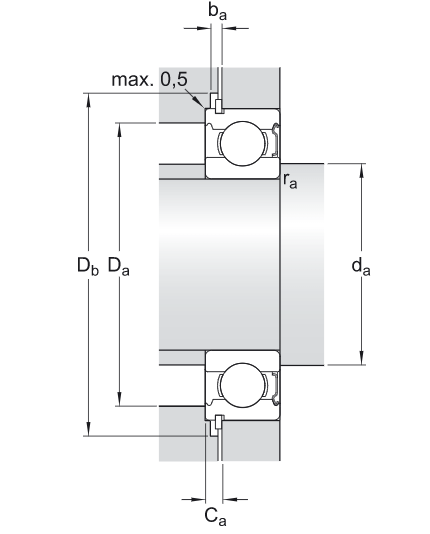 NSK Bearing 6307ZNR Single Row Deep Groove Radial Ball Bearing with Snap Ring, Normal Clearance, Steel Cage, 35 mm Bore
