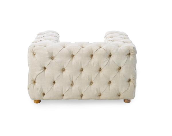 Tufted buttons upholstered wedding sofa chair for luxury event and party hire with good linen fabric
