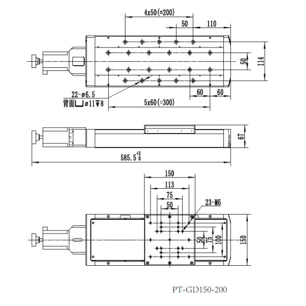 L'étape motorisée de haute précision de vis de boule a motorisé le voyage vertical de l'étape 500mm