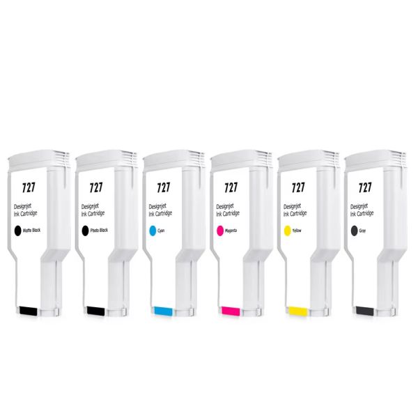Betcolor 727 Re-Manufactured for Cartridge 6 Colors 300ml One Time Chip Dye & Pigment for Compatible with HP PT920 T1500 T2500