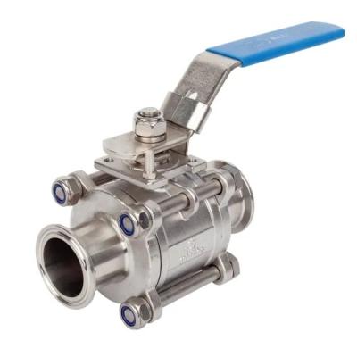 Tipo manual válvula de bola da braçadeira, válvula de bola 3pc sanitária