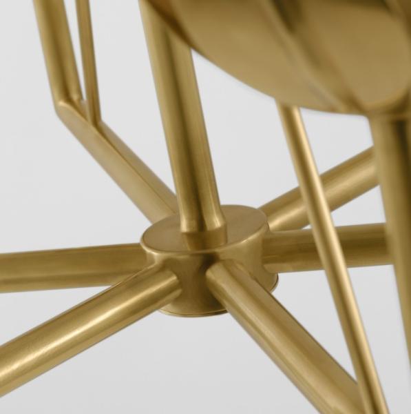 700BLT38G Belterra 38 Globe Chandelier Natural Brass / Matte Black Finish 3000K LED Modules