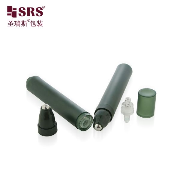 AY-15ML Wholesale Double Layer White Roller Bottle With Metal Roller Ball For Scalp Hair Care Packaging