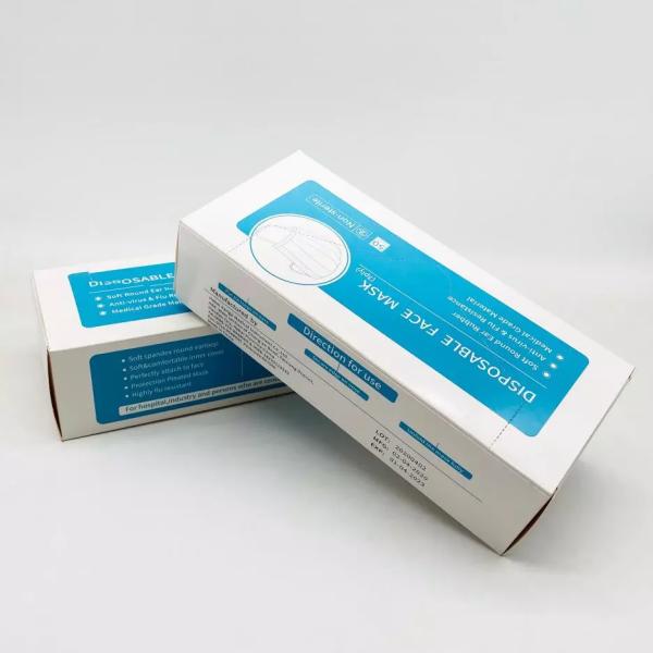 Blue Pleated Earloop Procedure Masks Smooth Inner Lining Protective Cover 