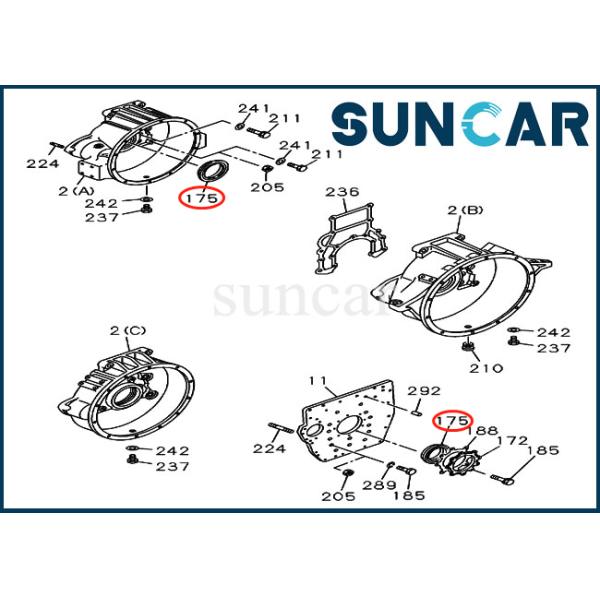 1-09625-439-1 Hydraulic Oil Seals HTCK Crank Shaft Oil Seal For Hitachi EX100W EX200