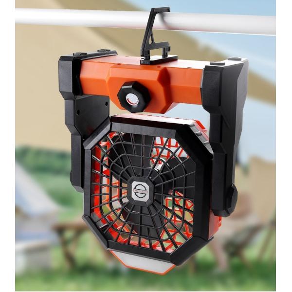 6-inch Portable Outdoor Rechargeable Ceiling Fan with LED Light and NO Remote Control