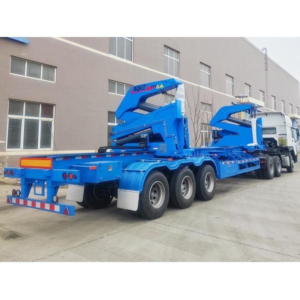 Новый китайский официальный грузовик контейнера боковой подъемник низкопольный полуприцеп с краном высокого качества