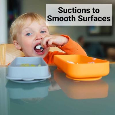 Les plats et les cuvettes durables étanches d'aspiration, bébé inoffensif de silicone roule aspiration