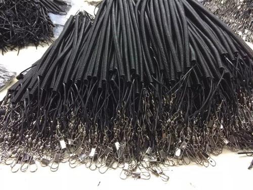 Japan popular fishing kayaks boats 3m wire coil lanyard for rod good cheap rod leash