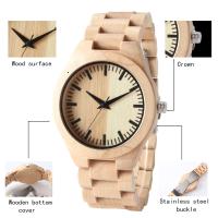 Montre en bois de quartz de mouvement du Japon de cadran, montres du bois originales de grain pour le cadeau