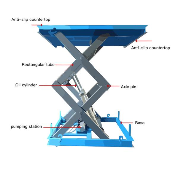 4m Fixed Scissor Lift 1000kg Electric Double Scissor Lift Table