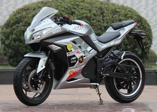 2000W Lithium Electric Sport Motorcycle , Electric Rechargeable Motorcycle