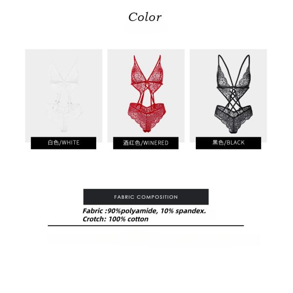 Wholesale Women  Lace Sexy Bra Set Beautiful Back Cross Lingerie Sexy Ladies One-piece Underwear Set