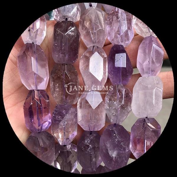 Amethyst Citrine Gem Bead Natural Crystal Raw Rough Faceted Stone Loose Bead Strands For Bracelets