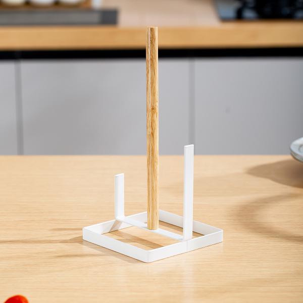 Disassembly Wire Bamboo Kitchen Paper Roll Holder Restaurant Paper Towel Holder Steel Kitchen Tissue Holder