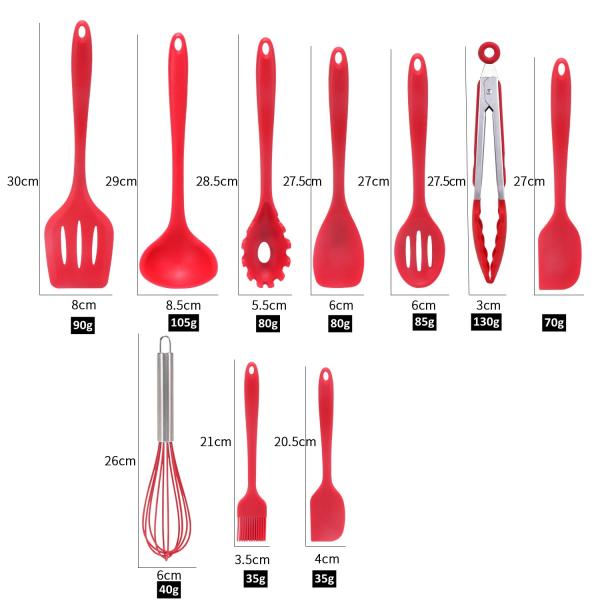 Non Stick Silicone Cooking Set Color Kitchen Utensils Set for ISO9001 Certified Kitchen