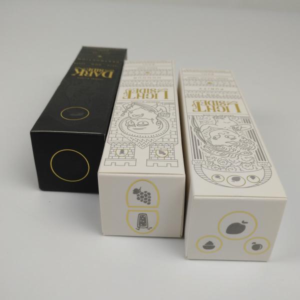 Caixa de papel de empacotamento cosmética de carimbo quente luxuosa preta pequena dobrável por atacado feita sob encomenda do presente da folha de ouro