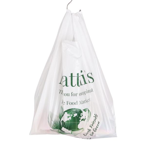 Vest Handle Plastic T-Shirt Bag with Customized Logo Printing